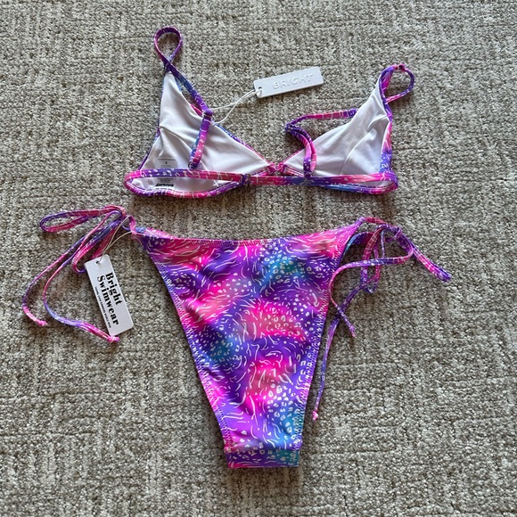 NWT Bright Swimwear Matching Bikini Set - Neon Nights - Picture 2 of 3